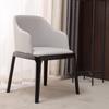 Silla de Comedor Nórdica de Madera Maciza Lujo Ligero Hogar de Alta Gama Bolsa Suave Restaurante Hotel Respaldo Taburete Mesa de Negociación Mahjong con Soporte Mengyuan