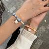 Pulseira de cerâmica com contas fofa cor creme nova corda elástica amigas estudantes joias de desenho animado nicho