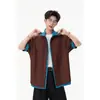 2026 Nueva Camisa de Manga Corta de Moda Tendencia Personalidad Estilo Coreano de Verano para Adolescentes, Top Holgado Talla Grande, Marca de Tendencia