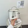 Bolsa de Mão com Corrente Cravejada de Diamantes Transfronteiriça, Bolsa de Ombro Diária Elegante Estilo Chanel de Luxo Leve, Bolsa Quadrada Pequena Moderna e Estilosa