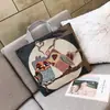 Bolsa de Lienzo para Transmisión en Vivo de Celebridad de Internet, Bolso de Hombro Simple Bordado de Moda, Bolso Tote Grande de Capacidad para Salidas de Mamá