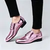 Zapatos de Cuero Perforado de Talla Extra Transfronterizos para Hombre con Cordones Zapatos Pequeños de Cuero Moda Tendencia Casual Formal de Negocios Zapatos de Cuero Puntiagudos para Hombre