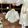 Ropa Estilo Coreano para Bebé Niña Primavera Otoño Body Luna Llena 100 Días Traje para Gatear Dulce Floral Mameluco para Recién Nacido Invierno