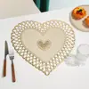 Nuevo Mantel Individual de Diamante con Forma de Corazón, Sin Lavado, Aislante Anti-quemaduras, Mantel de Mesa de PVC de Lujo Accesible, Impermeable y a Prueba de Aceite