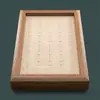 Bandeja Compartimentada con Textura de Madera de Nogal para Anillos, Pendientes y Joyería, Exhibición y Almacenamiento de Mostrador