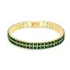 Estilo Europeu e Americano Cor Pura Retrô Diamante Colorido Zircônia Cravejada Conjunto de Joias Colar Pulseira que Não Desbota Joias de Exportação Mais Vendidas