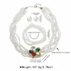 Juego de Collares Gargantilla Corta Versátiles de Perlas Artificiales para Bodas Transfronterizas, Juego de Collares Gargantilla Exagerados y Elegantes, Exquisitos Accesorios de Banquete