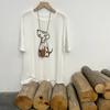 Camiseta de manga corta con cuello redondo y estampado de algodón, holgada y ajustada, nueva moda para mujer con "Soy un perrito genial".