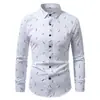 Comércio Exterior Transfronteiriço 2026 Primavera e Outono Masculino Casual Estampa de Penas Camisa de Manga Longa Amazon Aliexpress