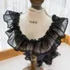 Hilo plateado de una sola capa, encaje plisado, ropa, abrigo, capucha, falda, almohada, horquilla, accesorios de decoración floral