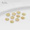 Componente Base Flor Hueca Chapado en Oro de 18 Quilates Material Hecho a Mano DIY Joyería Pulsera de Cuentas Pulsera Base Espaciador de Perla de Oro Blanco