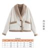 2024 Nueva Chaqueta de Solapa de Moda Callejera para Mujer Estilo Europeo y Americano, Solapa Integrada de Piel, Otoño e Invierno