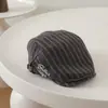 Gorra de moda para niña de color oscuro, boina infantil de tendencia para comercio exterior, sombrero de sol para bebé a rayas personalizado estilo europeo y americano