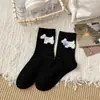 Calcetines de Dibujos Animados Afelpados para Mujer 2025 Otoño Nuevo Estilo Coreano Calcetines de Hilo de Media Pantorrilla Calcetines de Animales Lindos Medias