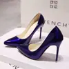 Tacones altos de aguja zapatos de cama para sexo mujer primavera verano charol superficie brillante punta fina centímetro zapatos de vestir dropshipping Ma Taibao en stock