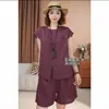 Traje Casual Nuevo Estilo de Verano Chaleco sin Mangas Shorts Algodón y Lino Traje de Moda Conjunto de Dos Piezas para Mujer