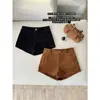 Pantalones Cortos de Pana con Estampado de Hoja de Arce para Mujer, de Cintura Alta, Adelgazantes, que Alargan la Figura, de Pierna Ancha en Línea A, Casuales para Otoño e Invierno