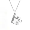 Collar de Acero de Titanio, Popular en Europa y América, Collar con Forma de Libro de Carta de Amor Grabada, Collar con Forma de Sobre de Carta de Amor Abrible, Cadena para Clavícula