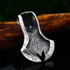 Colar de opala com caveira punk, joia de guerreiro de aço europeu e americano, atacado, pingente masculino de aço inoxidável para comércio exterior