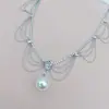 Elegante Colar de Pérolas Camélia Suave Design de Nicho Feminino Colar com Franja Corrente de Clavícula de Strass de Luxo de Alta Qualidade