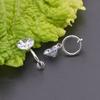 Pendientes estilo Chanel para mujer, elegantes, combinables, pequeños y exquisitos, con colgante de circonita, tipo clip, sin orificios para las orejas, con clip de resorte.