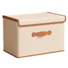 Caja de Almacenamiento de Ropa No Tejida con Tapa, Organizador Plegable para Ropa y Pantalones, Juguetes Misceláneos Maletero de Coche
