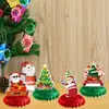Set de decoración navideña y de cumpleaños de nuevo producto transfronterizo: Banner de Papá Noel, adorno colgante en espiral, decoración de panal de abeja para escritorio