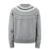 2025 Nuevo Estilo Otoño Estilo Perezoso Versátil Tejido Jacquard Retro Cuello Redondo Suéter de Punto para Hombres y Mujeres