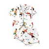 2026 Nuevo Conjunto de Pijama de Cardigan de Seda de Leche Transfronterizo con Estampado para Mujer de Manga Corta y Shorts Ropa de Casa Transfronteriza Venta al por Mayor