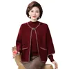 Ropa de otoño e invierno para madre, nuevo suéter de punto elegante talla grande, camisa básica moderna y a la moda para mediana edad y personas mayores, conjunto versátil de dos piezas