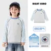 Camiseta de Manga Larga Rayada para Niño Estilo Europeo Primavera y Otoño Ropa para Niños Bebé 2026 Nueva Ropa Infantil Niños Medianos y Mayores Ropa de Otoño