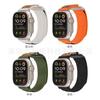Adecuado para Correa de Apple Watch Lona de Nylon Etiqueta de Cuero Appleiwatch110 Bucle Correa de Velcro 49mm