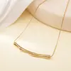 Collar de Acero Inoxidable Tohm Versión Coreana de Nicho para Mujer Accesorios de Verano Lujo Ligero Versátil Bañado en Oro Real Cadena para Clavícula que No se Desvanece