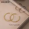Pendientes de Plata de Ley S925 con Cierre de Mariposa en el Mismo Estilo que Liu Yifei, Pendientes Grandes de Aro Lisos de Plata para Mujer, Nuevos Pendientes de Gama Alta al por Mayor
