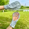 Guantes de Protección Solar para Mujer para Conducir Verano Delgados Cortos Parasol para Coche Eléctrico Seda de Hielo Dedo Blanco Cubierta Dorsal