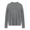 Suéter de Caxemira Estilo Coreano Emagrecedor Camisa Base Pura Montanha Cânhamo Torcido Outono e Inverno Feminino Gola Alta Meia Slim Novo Grosso