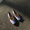 1038-2 Sapatos Baixos para Roupas de Exterior, Usados com Saias, Superfície Fosca, Tira Única, Sapatos Mary Jane de Couro Genuíno, Sola Macia, Sapatos de Bico Baixo com Uma Tira