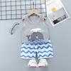 Ropa Infantil 2024 Verano Nuevo Traje Chaleco Infantil Algodón Puro Comercio Exterior Bebé Sin Mangas Shorts Estilo Coreano Ropa para Niños
