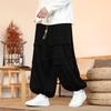 Otoño e invierno 2024 nueva tendencia de ropa china para hombre diseño de línea abierta pana plisado diseño de nicho pantalones de pierna ancha pantalones tipo cubo