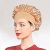 Gorro de dormir con ala ancha y elástico de Amazon, gorro para el cuidado del cabello, gorro de ducha de satén de color liso, gorro de belleza disponible en stock.