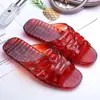 Sandálias Chinelos Transparentes de Cristal à Prova de Odor para Mulheres Idosas de Verão com Solado Macio para Uso Interno Doméstico Banheiro Sandálias Antiderrapantes de Gelatina