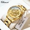 Reloj de dragón dorado de alta gama de la marca CHENXI/Dawn, reloj de hombre transfronterizo, reloj de cuarzo al por mayor, reloj de hombre con calendario resistente al agua