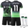 Traje de Entrenamiento de Fútbol Club Verde Degradado 4 Van Dijk No. 11 Conjunto de Jersey Salah Liverpool Especial