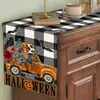 Amazon Halloween Caminero de Mesa Estampado de Lino Transfronterizo Nórdico Fiesta Festiva Decoración de Mesa de Sala de Estar Mantel Resistente al Calor