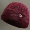 Sombreros para mujeres de mediana edad y ancianas otoño e invierno madre más terciopelo cálido gorro de lana de punto abuela anciana jersey gorro de algodón