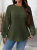 Ropa Nueva para Mujer 2026 Primavera, Otoño e Invierno Moda Versátil Casual Color Sólido Cuadros Sudadera Pulóver