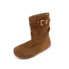 Botas Birkenstock forradas de felpa engrosada directo de fábrica para mujer, invierno 2026, botas de nieve vintage de gamuza cálidas de piel de lana, amigables con la piel para mujer