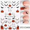 Pegatinas Transfronterizas para Uñas Halloween Dibujos Animados Lindas Fantasma Rosa Calabaza Corazón Adhesivo Trasero Pegatinas para Uñas