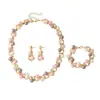 Collar de Encaje con Perlas Artificiales Incrustadas de Pedrería Transfronterizo Europeo y Americano, Cadena de Clavícula Exquisita de Moda y Única, Collar de Lujo Ligero de Gama Alta para Mujer