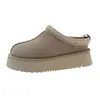 Chinelos de neve de algodão femininos 2026 inverno com forro de fleece plataforma de sola grossa meia-pantufa com forro de pelo